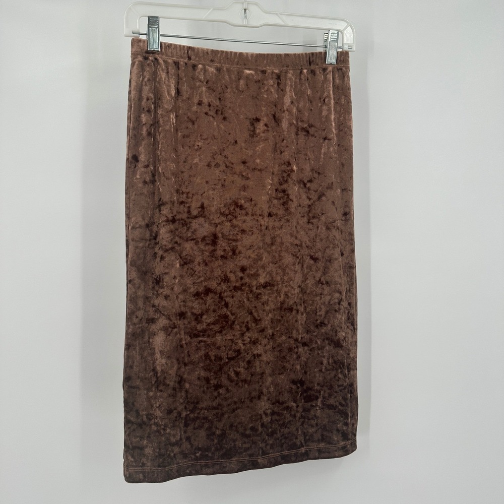 Womens Y2K 90s Grunge Velvet Skirt Pencil‎ Size M Minimalist Retro Academia